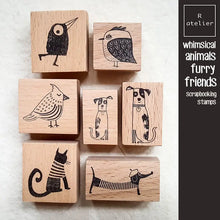 Load image into Gallery viewer, Cute Birds Wooden Stamp