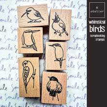Load image into Gallery viewer, Cute Birds Wooden Stamp