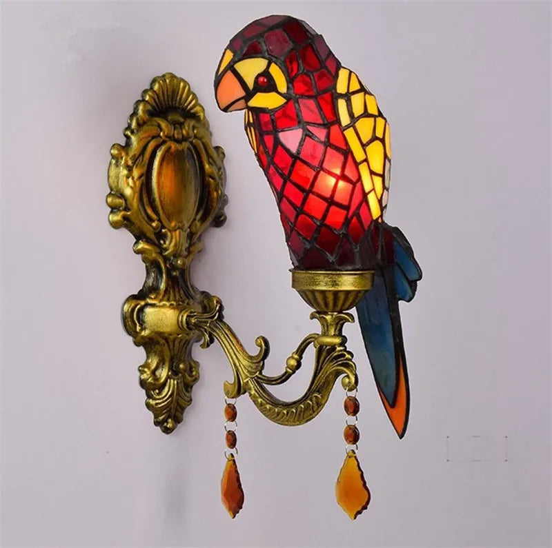 Colorful Glass Parrot Chandelier / Wall-Light