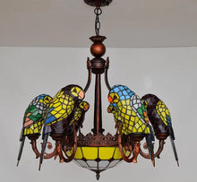 Load image into Gallery viewer, Colorful Glass Parrot Chandelier / Wall-Light
