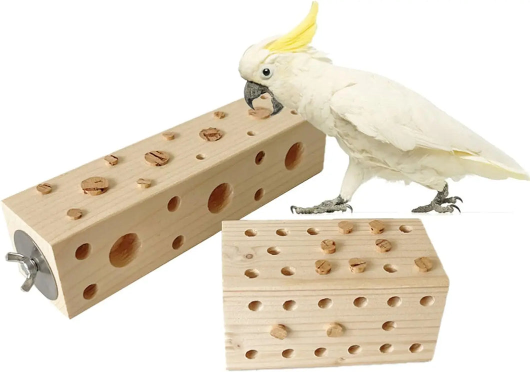 Natural wood chewing toy