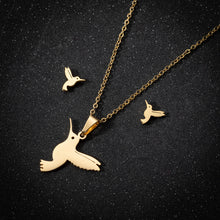 Load image into Gallery viewer, Hummingbird Earring Pendant Necklace
